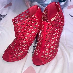Brand new Red heart heels